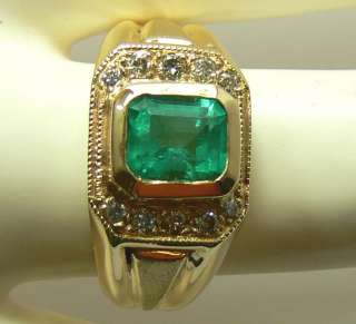 0cts Handsome Colombian Emerald & Diamond Ring  