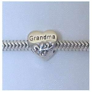 com HEART GRANDMA Sterling Silver Charm Bead for Troll Biagi Pandora 