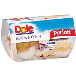 Dole Fruit Bowls Parfait Apples & Creme 4.3 Oz   6 Pack  