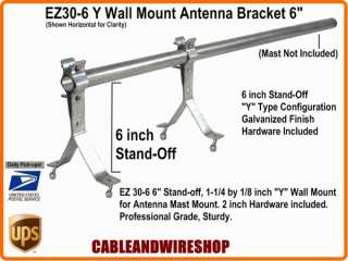 TV Antenna Mast Wall Mount Bracket 6 inch Y 609788492528  