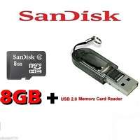 SANDISK 8GB MICRO SDHC MEMORY CARD & MEMORY CARD READER  