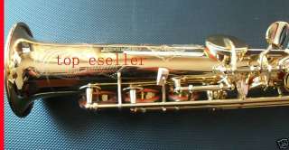 Gold Straight Soprano Saxophone Bb Saxofon New Case F#G  
