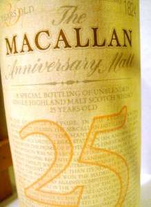 Macallan 25th Anniversary Malt Scotch Whisky 70cl Sealed Rare European 