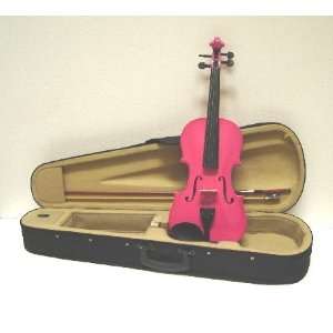   Violin with Carrying Case + Accessories   Metallic Pink Color Musical