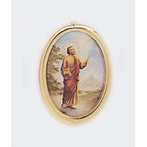  Gold Plated Religious Lapel Pin   Saint Peter Jewelry