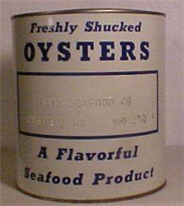 VINTAGE GALLON OYSTER TIN   RAYS SEAFOOD CO CRISFIELD, MD  