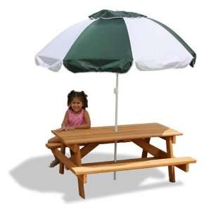 Gorilla Playsets Childrens Picnic Table & Umbrella Patio 