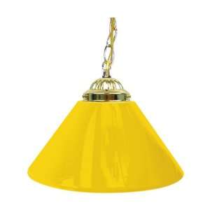   Yellow 14 Inch Single Shade Bar Lamp   Brass hardware 