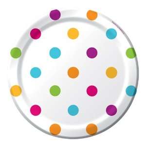  Polka Dot Stripes Paper Dessert Plates Toys & Games