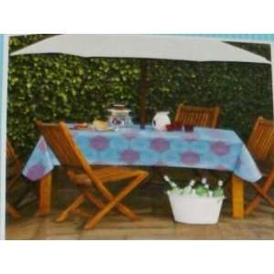  Pretty Blue Polka Dots Vinyl Umbrella Tablecloth 60 By 84 