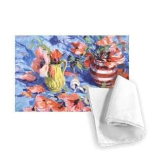  Poppies in a Red Striped Jug by Elizabeth   Tea Towel 