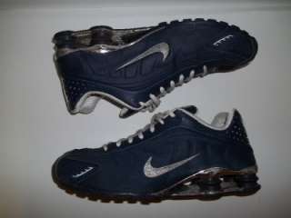 Nike Shox R4 Navy Blue & Silver 2005 TL NZ Free Running Shoes Mens 
