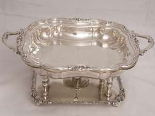RARE VINTAGE SILVSER PLATE CHAFING DISH SERVING TRAY BUFFET SERVER 