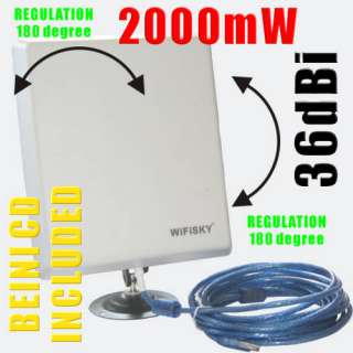 MOBILE WEP CRACKING WiFISKY RALINK 2000mW 36dBi 5m USB  