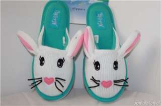 NICK AND NORA White Easter Bunny Slippers S M L XL  