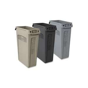  Waste Container,w/Venting Channel,23 Gallon,22x11x30,BK 