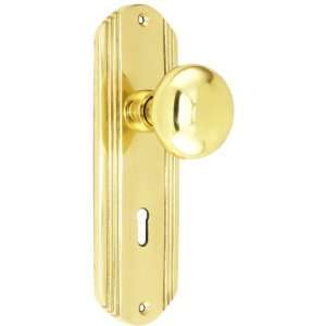 Streamline Deco Door Set With Solid Brass Door Knobs Privacy Polished 