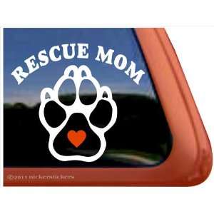  Rescue Mom Dog Paw Heart Vinyl Window Decal Sticker 