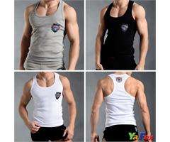 Mens fine cotton vest Tank tops Singlet T shirt Size M L 3COLOR Super 