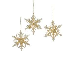  Gold Glittered Snowflake Christmas Ornament #2615519