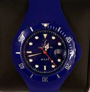 ToyWatch Jelly Thorn Silicon Date Watch Blue JTB07BL $160 Brand New 