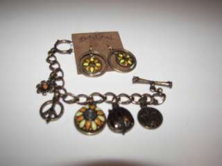 Lucky Brand Set Tune in Drop Out Earrings and Bracelet  