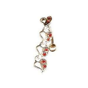  Belly Button Rings Heart Reverse Navel Jewelry