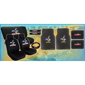 Tunes Road Runner Beep Beep Low Back Seat Covers with Head Rest Covers 