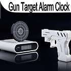 IR shorting Laser Gun Target Alarm Waken Desk Clock Gadget Panel 