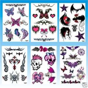40 Pretty in PUNK Goth Assorted Temporary Tattoos  