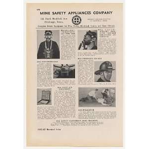  1942 Mine Safety Gas Mask Fire Helmet Explosimeter Print 
