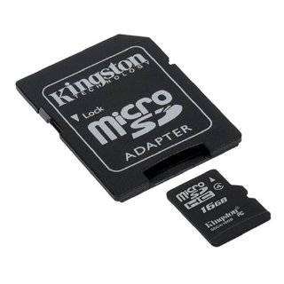 Kingston 16 GB Class 4 MicroSDHC Flash Card with SD Adapter SDC4/16GB