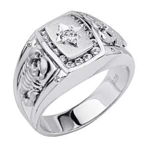   Scorpion Diamond Cut Mens Ring   Size 9 The World Jewelry Center