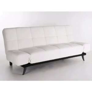  Abbyson Living   Plush Leather Convertible Sofa (White 