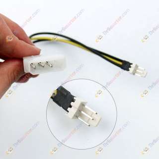 Molex IDE 4 to 3 pin CPU Chasis Fan Power Adapter Cable  