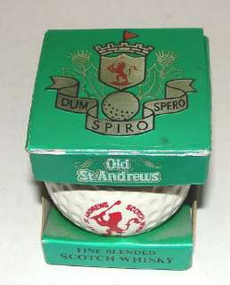   Andrews Scotch Whisky Figural Golf Ball Miniature Bottle & Box  