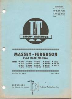 Massey Ferguson Flat Rate Manual MF 26 Farm Tractors  
