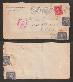 1912 New York Received in Bad Order Handstamp on Cover with Official 