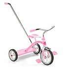   Preschool Kids Radio Flyer Classic Pink Tricycle with Push Handle NIB