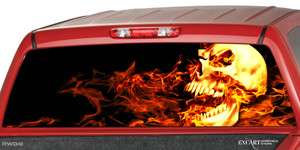   Burning Rear Window Graphic Decal Truck SUV Cap Camper Shell Chevy