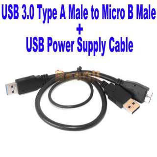 USB 3.0 Y Cable USB 3.0 Type B Micro Male to Type A Male + USB Power 