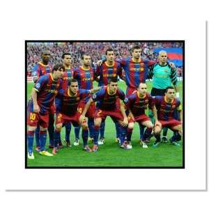  2011 FC Barcelona Soccer Double Matted UEFA Champions League Final