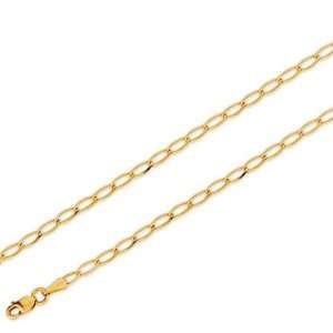  Solid 14k Yellow Gold Necklace Open Link Chain 2.5mm 24 