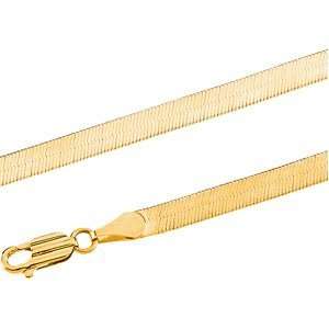  14K Yellow Gold Solid Flexible Herringbone Chain   16 