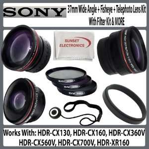  Essential 37mm Lens Kit Bundle For Sony HDR CX130, HDR CX160 