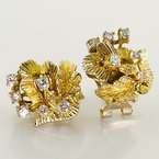 Magnificent Vintage 14K Yellow Gold Diamond Earrings  