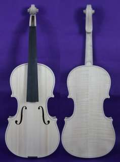 AMAZING FLAMED white violin unfinished violin 4/4 #B922  