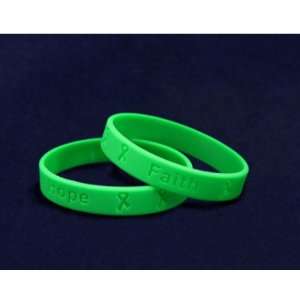  Silicone Bracelets   Green Ribbon (RETAIL) Toys & Games