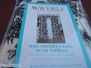 waverly TOILE COUNTRY curtain pannel BLACK AND CREAM  