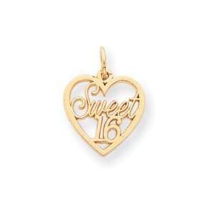  14kt Yellow Gold Sweet 16 Charm Jewelry